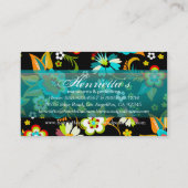 Fine Cute Cool Girly Retro Floral Mode Visitekaartje (Achterkant)