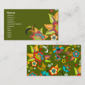 Fine Cute Cool Girly Retro Floral Mode Visitekaartje (Voorkant / Achterkant)