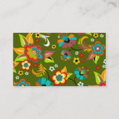 Fine Cute Cool Girly Retro Floral Mode Visitekaartje (Achterkant)