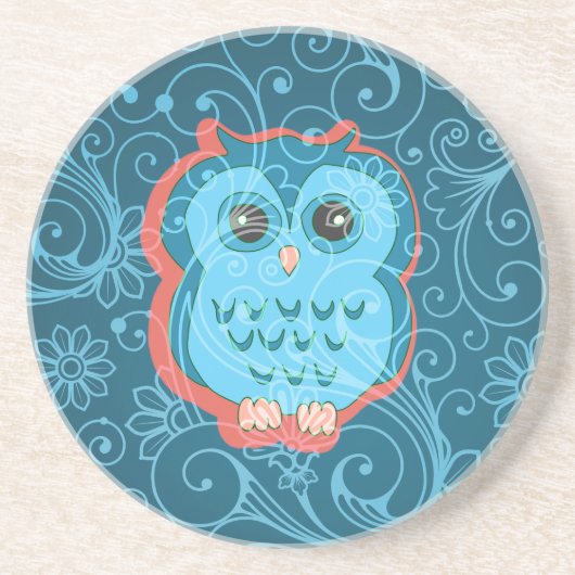 Fine Cute Cool Girly Retro Floral Mode Zandsteen Onderzetter (Voorkant)