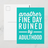 Fine Day Ruined Adulthood Funny Quote Briefkaart (Voorkant / Achterkant)