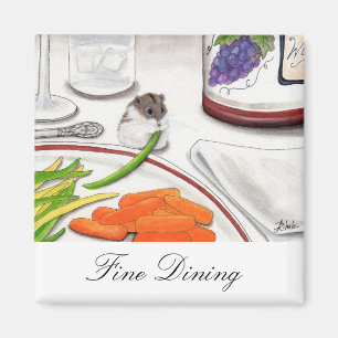 Fine Dining Hamster Art Wine door BiHrle Magneet