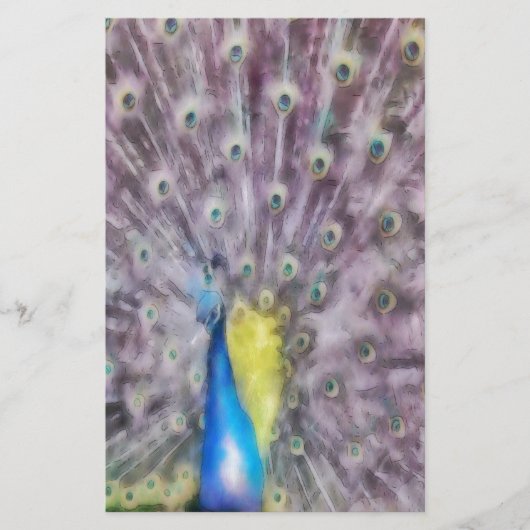 Fine Feather Peacock Mating Plumage Briefpapier (Voorkant)