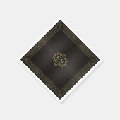 Fine Filigree Gold Border Wedding ID871 Servet (Hoek)