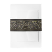 Fine Filigree Gold Border Wedding ID871 Uitnodigingen Wikkel (Voorkant Voorbeeld)