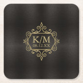 Fine Filigree Gold Wedding ID871 Kartonnen Onderzetters (Voorkant)