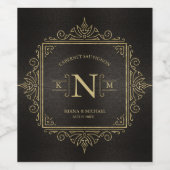 Fine Filigree Gold Wedding ID871 Wijn Etiket (Enkel label)