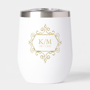 Fine Filigree Gold Wedding Initialen ID871