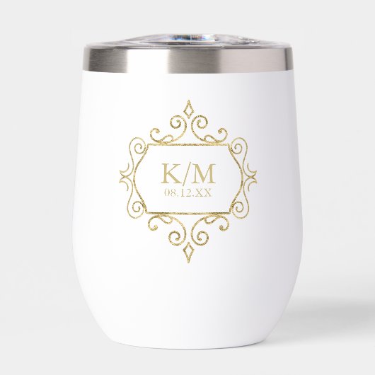 Fine Filigree Gold Wedding Initialen ID871 (Voorkant)