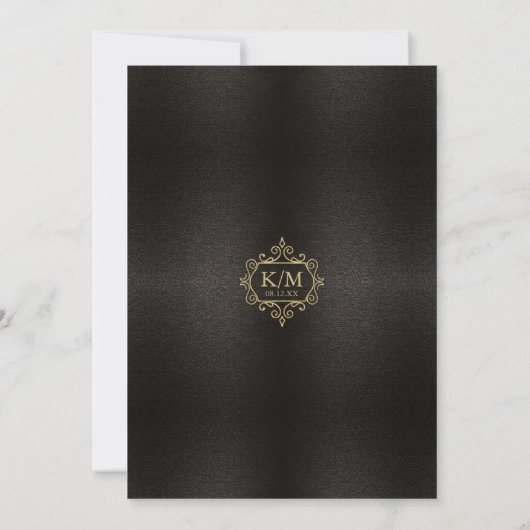 Fine Filigree Gold Wedding Menu ID871 (Achterkant)