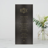 Fine Filigree Gold Wedding Menu V2 ID871 (Staand voorkant)