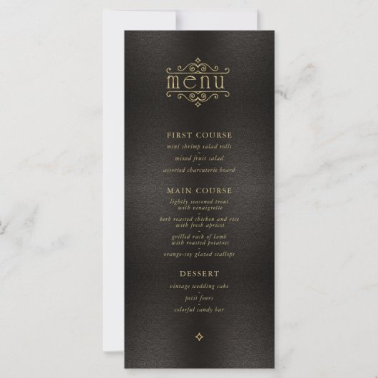 Fine Filigree Gold Wedding Menu V2 ID871 (Voorkant)