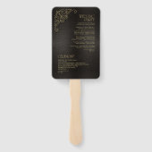 Fine Filigree Gold Wedding Program ID871 Handwaaier (Achterkant)