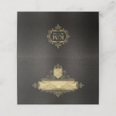 Fine Filigree Gold Wedding Table ID871 Plaatskaartje (Buitenkant ongevouwen)