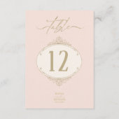 Fine Filigree Gold Wedding Table Number ID870 Kaart (Achterkant)