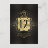 Fine Filigree Gold Wedding Table Number ID871 Kaart (Achterkant)