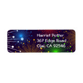 Fine Fireworks Cute Cool Girly Retro Vector Etiket (Voorkant)