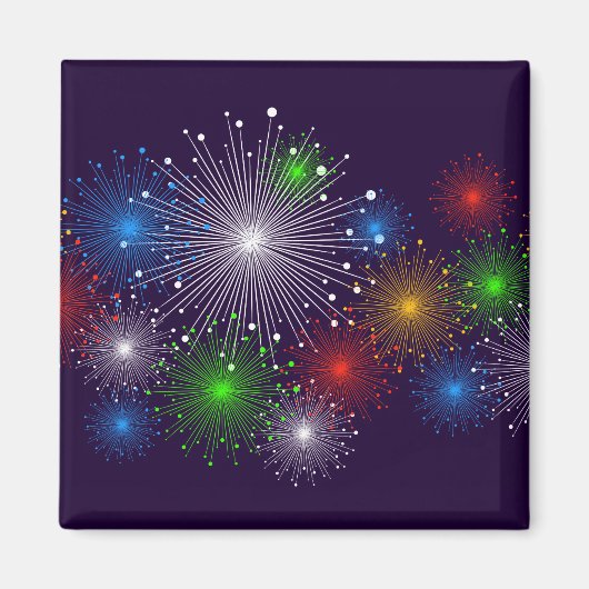 Fine Fireworks Cute Cool Girly Retro Vector Magneet (Voorkant)