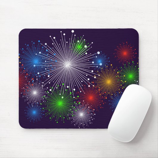 Fine Fireworks Cute Cool Girly Retro Vector Muismat (Met muis)