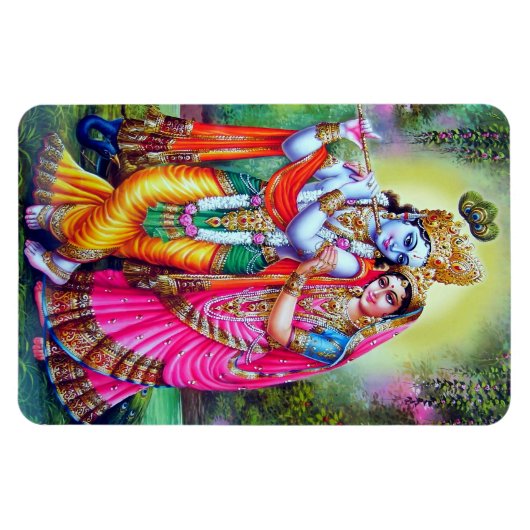 Fine Floral  Krishna Radha Magneet (Horizontaal)