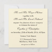 Fine Floral Metallic Gold & Black Wedding Invites Kaart (Achterkant)