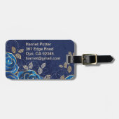 Fine Flower Cool Cute Girly Retro Floral Bagagelabel (Voorkant horizontaal)