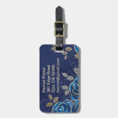 Fine Flower Cool Cute Girly Retro Floral Bagagelabel (Voorkant verticaal)