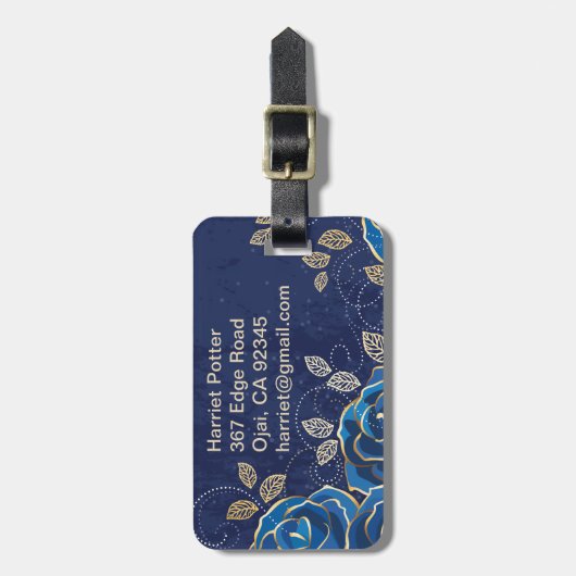 Fine Flower Cool Cute Girly Retro Floral Bagagelabel (Voorkant verticaal)