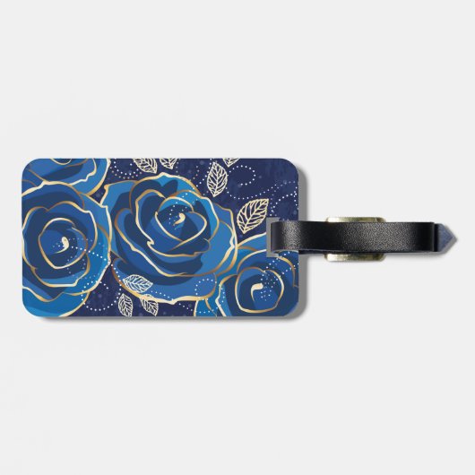 Fine Flower Cool Cute Girly Retro Floral Bagagelabel (Achterkant horizontaal)