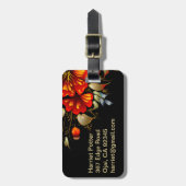 Fine Flower Cool Cute Girly Retro Floral Bagagelabel (Voorkant verticaal)