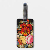 Fine Flower Cool Cute Girly Retro Floral Bagagelabel (Achterkant verticaal)