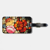 Fine Flower Cool Cute Girly Retro Floral Bagagelabel (Achterkant horizontaal)