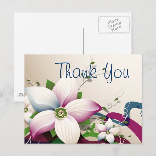 Fine Flower Cool Cute Girly Retro Floral Briefkaart (Voorkant / Achterkant)