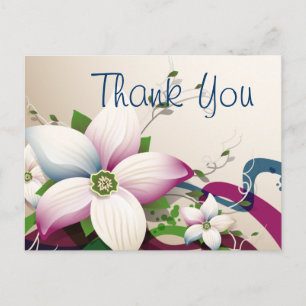 Fine Flower Cool Cute Girly Retro Floral Briefkaart