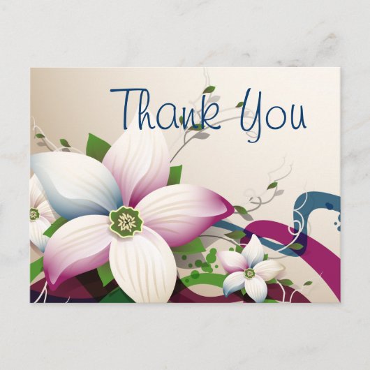 Fine Flower Cool Cute Girly Retro Floral Briefkaart (Voorkant)