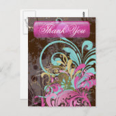 Fine Flower Cool Cute Girly Retro Floral Briefkaart (Voorkant / Achterkant)