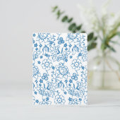Fine Flower Cool Cute Girly Retro Floral Briefkaart (Staand voorkant)