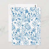 Fine Flower Cool Cute Girly Retro Floral Briefkaart (Voorkant / Achterkant)