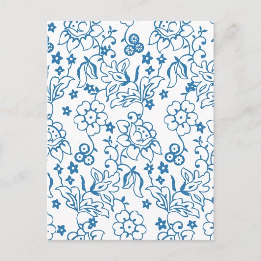 Fine Flower Cool Cute Girly Retro Floral Briefkaart (Voorkant)