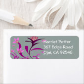 Fine Flower Cool Cute Girly Retro Floral Etiket (Insitu)