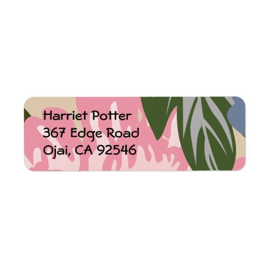 Fine Flower Cool Cute Girly Retro Floral Etiket (Voorkant)