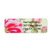 Fine Flower Cool Cute Girly Retro Floral Etiket (Voorkant)