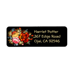 Fine Flower Cool Cute Girly Retro Floral Etiket