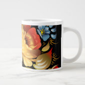 Fine Flower Cool Cute Girly Retro Floral Grote Koffiekop (Rechts)