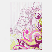 Fine Flower Cool Cute Girly Retro Floral Theedoek (Verticaal)