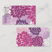 Fine Flower Cool Cute Girly Retro Floral Visitekaartje (Voorkant / Achterkant)