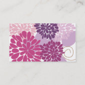 Fine Flower Cool Cute Girly Retro Floral Visitekaartje (Achterkant)