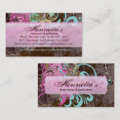 Fine Flower Cool Cute Girly Retro Floral Visitekaartje (Voorkant / Achterkant)