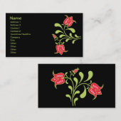 Fine Flower Cool Cute Girly Retro Floral Visitekaartje (Voorkant / Achterkant)