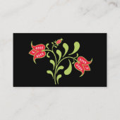 Fine Flower Cool Cute Girly Retro Floral Visitekaartje (Achterkant)